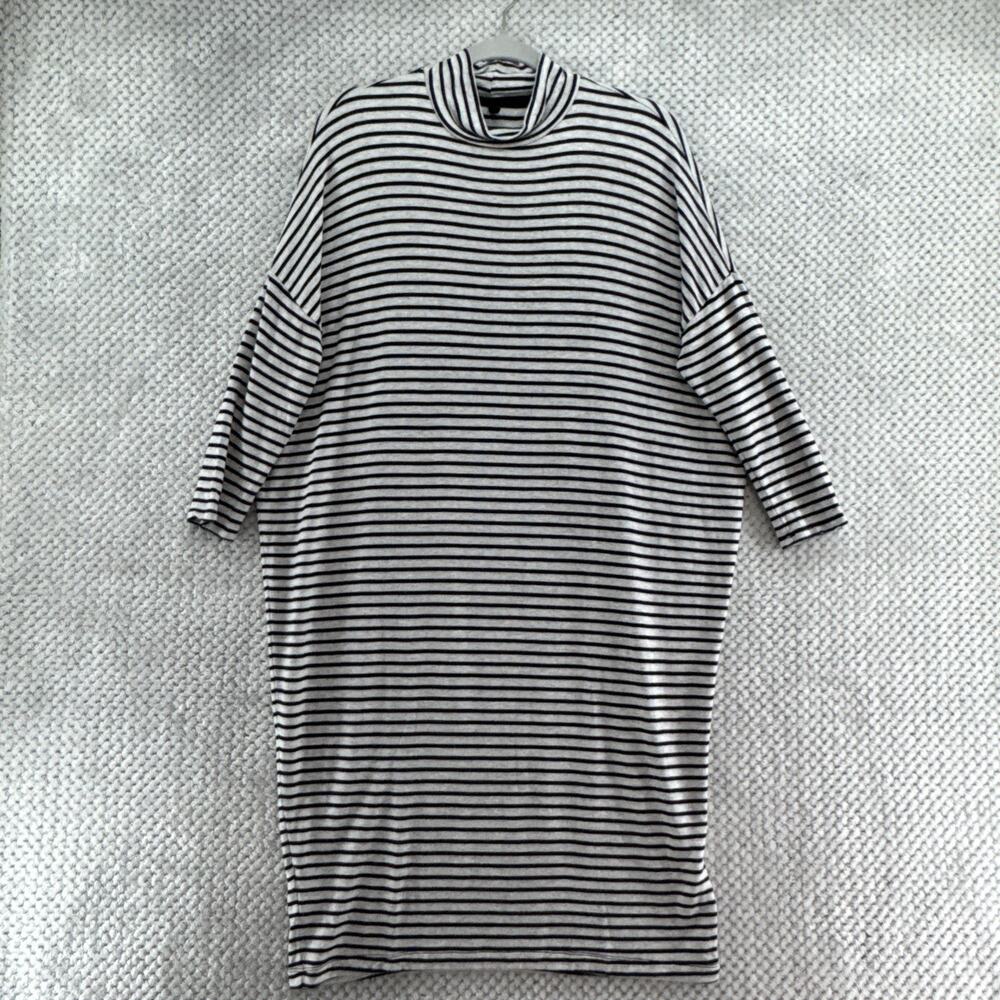 Lou & Grey Dress Womens S Black Gray Striped Supersoft
